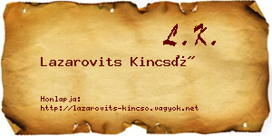 Lazarovits Kincső névjegykártya